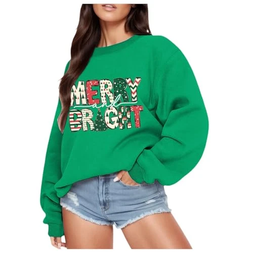 Sweatshirts for Women UK Size 14 Ladies Christmas Tops Sleeveless Jumpers for Women UK Autumn Clothes Women Womens Rain Jacket Hoodie Women Plus Size Cardigans Women's Fur Hood Coat (Green, M)