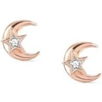 Sweetrock Rose Gold Moon Crystal Earrings