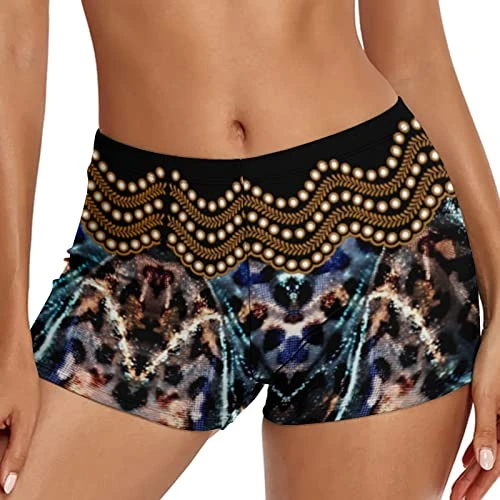 Swim Shorts Women Plus Size Floral Printed Bikini Bottoms Boyleg Womens Swimming Costumes Women's Capri Swim Leggings Long Bikini Shorts Boardshorts St Patrick Day Costume