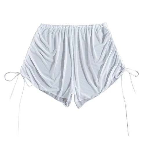 Swimming Shorts Boys 92 Shorts Wraps Ups Pants Beach Up Women for Swimwear Cover Mesh Ruffle Bikini Cover Up Side Wrap Drawstring Beach Bikini Set Swimming Trunks Men Black, White, XXXXXL