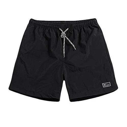 Swimming Shorts Men Black Beach Thin Trousers Short Pants Fast-Drying Casual Men's Summer Sports Size Plus Men's Pants Mens Relaxed Fit Cargo Pants Black, 5XL Mens Swimming Shorts with Zip Pockets