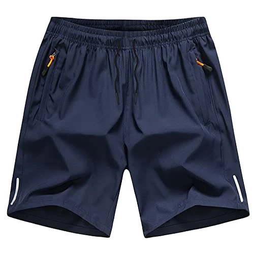 Swimming Shorts Men Casual Jogging Cotton Men's Summer Shorts Shorts Vintage Sports Men's Shorts Short Wear Blue, L Mens Swimming Shorts with Zip Pockets Mens Swim Shorts with Mesh Lining Swim Shorts