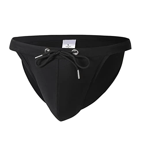 Swimming Shorts Men, Male Summer Cool Sports Print Fit Beach Shorts Triangle Fashion Sexy Swimming Trunks Cotton Work Out Shorts (1-Black, M) Swimming Shorts Men Black Mens Swimming Shorts Multipack