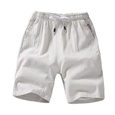 Swimming Shorts Men Men Trousers Short Pants Fitness Pants Size Casual Jogger Beach Plus Loose Men's Pants Cotton Shorts White, L Mens Swimming Shorts with Zip Pockets Mens Swimming Shorts Multipack