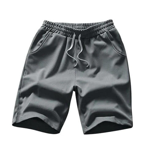 Swimming Shorts Men Summer Fashion Trend Casual Comfortable Solid Mesh Men's Shorts Beach Men Shorts Grey, 4XL Mens Swimming Shorts with Zip Pockets Mens Swim Shorts with Mesh Lining Mens Shorts Cargo