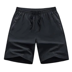 Swimming Shorts Men Summer Men Fashion Sports Cargo Pants Straight Leg Loose Shorts Beach Pants Tr Bathing Suits Black, L Mens Swimming Shorts with Zip Pockets Mens Swim Shorts with Mesh Lining
