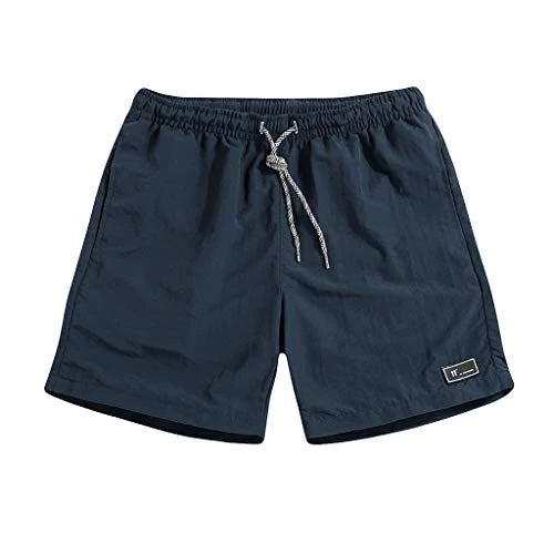 Swimming Shorts Plus Pants Casual Thin Trousers Size Short Fast-Drying Sports Summer Beach Men's Men's Pants Mens Lightweight Shorts with Pockets Dark Blue, L Mens Swimming Shorts with Zip Pockets