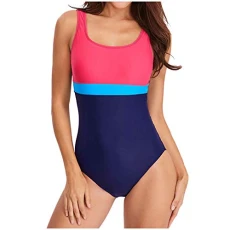 Swimwear for Women Print One Bikini Solid Push Up Swimwear Tankini Set Fashionable Monokini Swimsuits for Women Swimwear Beachwear Swimsuit, navy, L