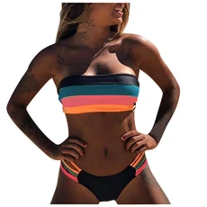Swimwear Tummy Control Tankini Set with Hot Pants Print Swimsuit Bikini Sporty Swimsuit Push-Ups Women Bikini Set Swimwear Coloured Padded Bra Lines Swimsuit Set Checked Shirt Men Red, blue, L