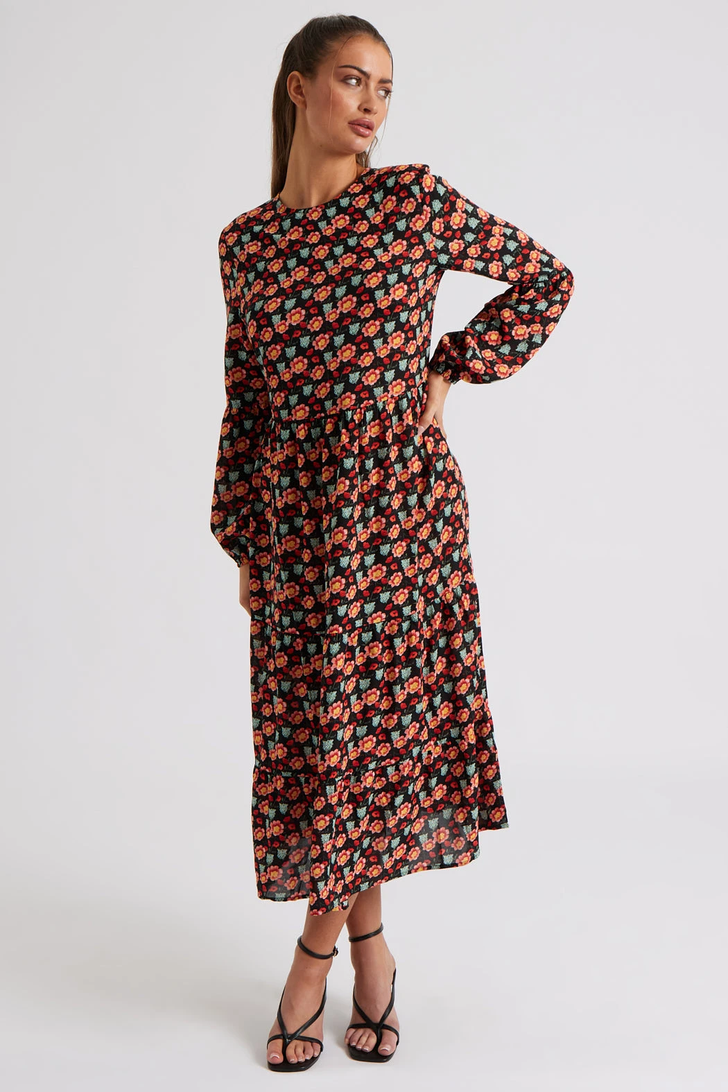 Sybille Floral Smock Dress Orange /