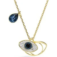 Symbolica Gold Blue Crystal Evil Eye Pendant Necklace