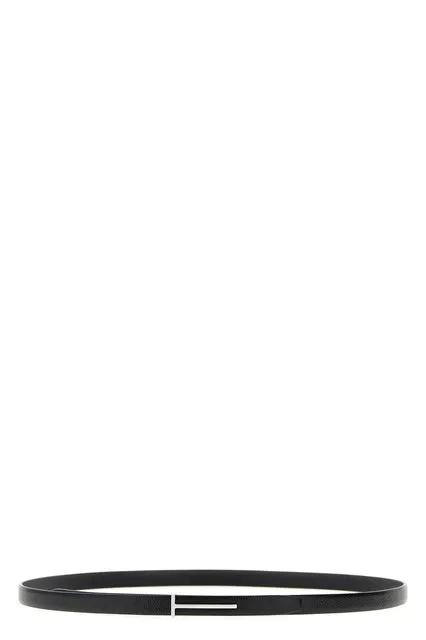 T leather belt - Black