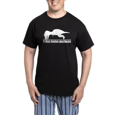 T Rex Hates Pushups Men's Dark Pajamas Men's Novelty Pyjama Set, Comfortable PJ Sleepwear