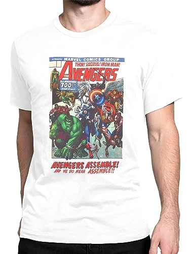 T Shirt for Men | Comic T Shirts for Men | Official Avengers Merchandise White X-Large