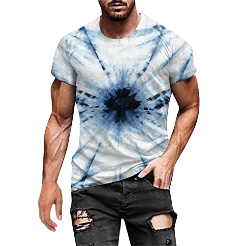 T Shirt Mens Summer Short Sleeve Casual Tops 3D Print Funny T-Shirts for Men Slim Blouses Muscle Cre