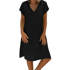 T-Shirt Summer Cotton Style Casual Clothing Women Vestido Women Dress Plus Female Size Winter Dress Ladies, black, XXL T-Shirt Summer Cotton Style Casual Clothing Women Vestido Women Dress Plus Female Size Winter Dress Ladies, black, XXL