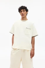 T hirt With Contrast Seams - Off white