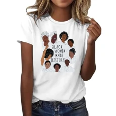 T-Shirt Women's Short Sleeve Print Casual Fashion Printed Women's Pullover T-Shirt Crew Neck Short Sleeves Women Solid T-Shirt Summer Outfits, White, M