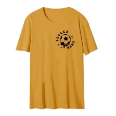 T-Shirt Women's Sports Women's Casual Plain Football Printed T-Shirt Tops Sports Shirt Women Short Sleeve Comfortable Women's Plain T-Shirt Tops Running Shirt for Women, yellow, M