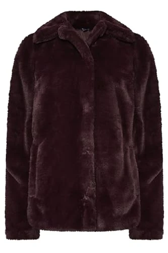 Tall Dark Faux Fur Coat - Women's Purple