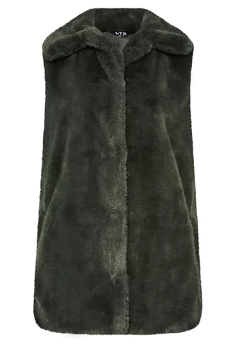 Tall Dark Faux Fur Gilet - Women's Green