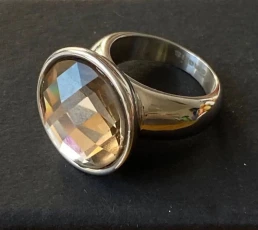 Tamaris Womens Ring Stainless Steel Glass Jane Brown Size Tamaris Womens Ring Stainless Steel Glass Jane Brown Size