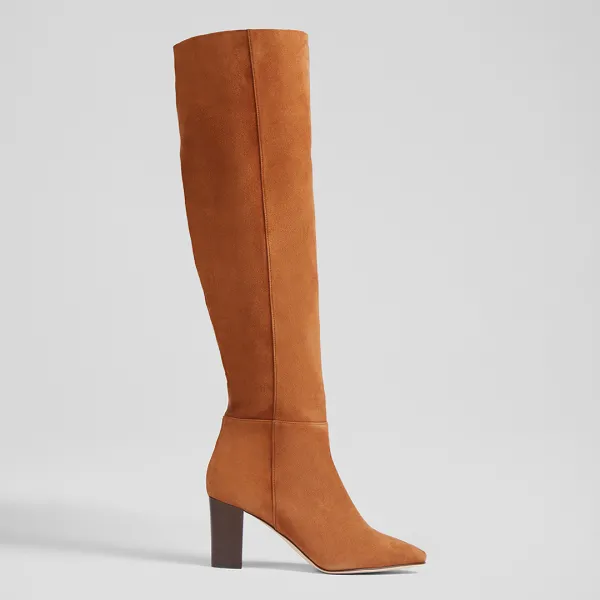 Tan Suede Courtney Long Boot - Brown