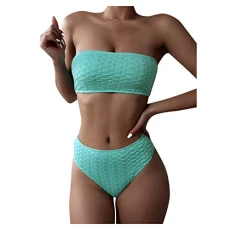 Tankini Set Swimwear Women's Strapless Printed Two Piece Swimsuit Print Swimsuit Swimwear Tankini Padded Plus Beachwear Swimsuit Women's Size Swimwear Tankini Set Die Slow Shirt, blue, S