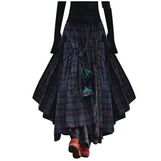Tartan Skirt Swing Long Skirt Irregular Hem Plaid Skirts Ladies Skirts High Waist Maxi Long Length Flare Jersey Skirts Skirts for Women UK Y2K Gothic Midi Skirts Plus Size S-5XL Green Tartan Skirt Swing Long Skirt Irregular Hem Plaid Skirts Ladies Skirts High Waist Maxi Long Length Flare Jersey Skirts Skirts for Women UK Y2K Gothic Midi Skirts Plus Size S-5XL Green