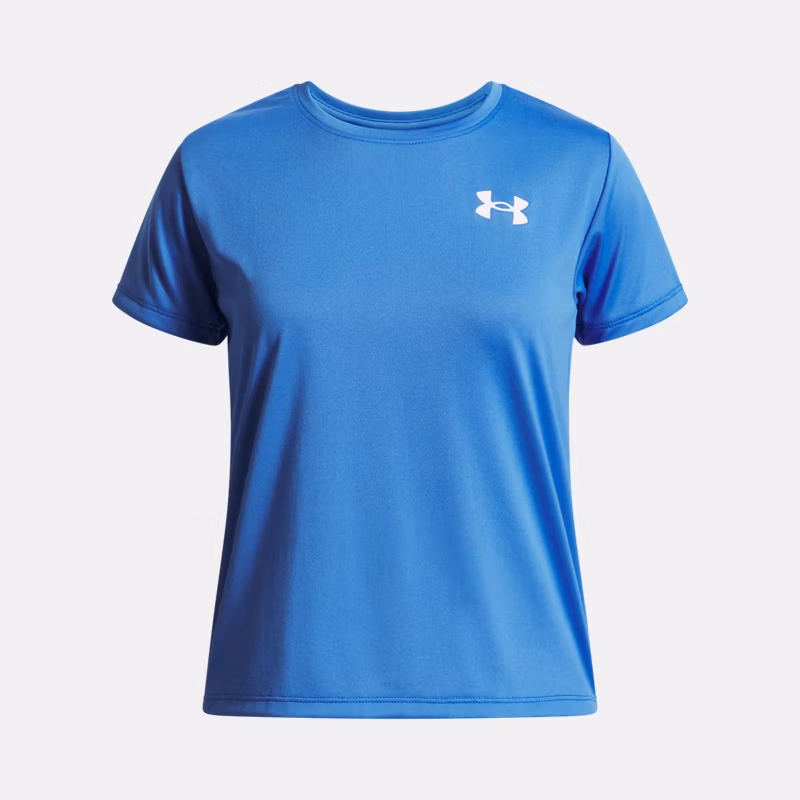 Tech Girls Short Sleeve Blue Atlantis / White YXS ( in)