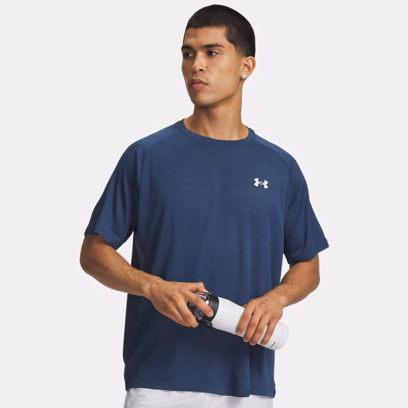 Tech Textured Mens Short Sleeve Wham Blue / White M