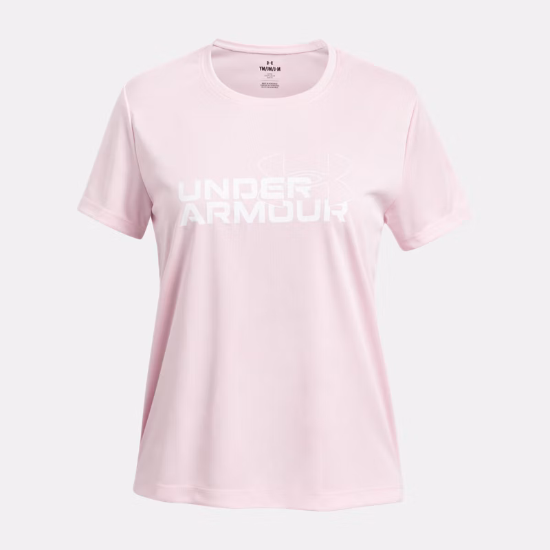 Tech Twist Wordmark Logo Girls Short Sleeve Prime Pink / White YSM ( 54 in)