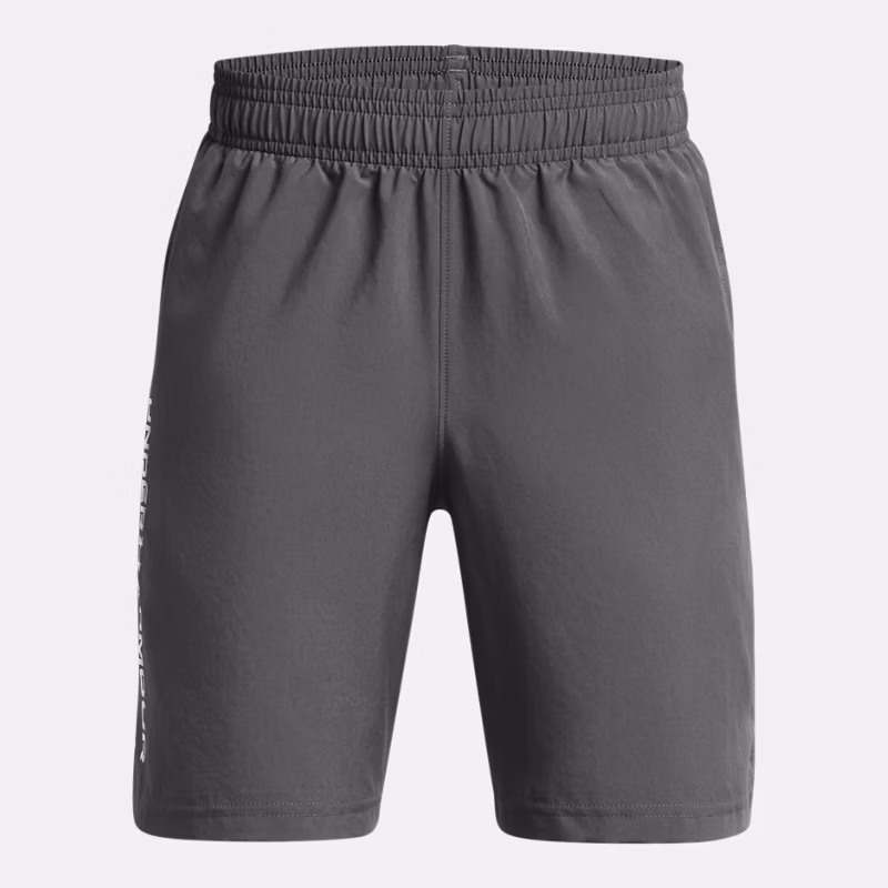 Tech Woven Wordmark Boys Shorts Castlerock / White YMD (54 - 59 in) - Gray