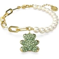 Teddy Green and Pearl Gold-Tone Bracelet