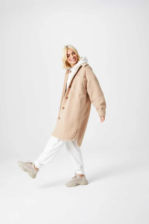 Teddy Longline Borg Shacket