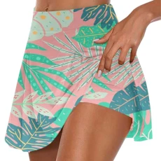 Tennis Skirt for Women with Inner Shorts Athletic Golf Skorts Print Elasticated Waist Summer Skirts Mini Skorts 2 in 1Tummy Control Active Skorts Workout Running Skirts