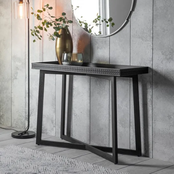 Tergul Console Table Black - Multi