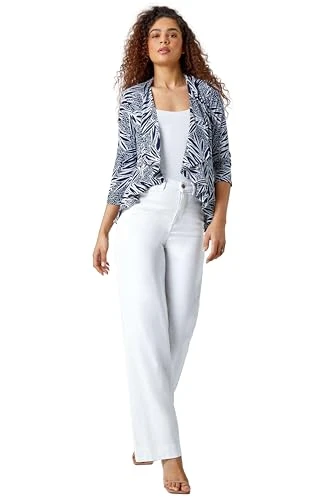 Textured Floral Print Peplum Stretch Jacket For Women UK - Ladies Everyday Holiday Spring Summer Com