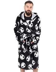 The Nightmare Before Christmas Dressing Gown For Men | Adults Jack Skellington Pocket Black Bathrobe | Tim Burton Movie Pjs Robe XXL The Nightmare Before Christmas Dressing Gown For Men | Adults Jack Skellington Pocket Black Bathrobe | Tim Burton Movie Pjs Robe XXL