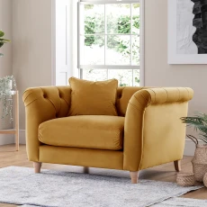 The Soho Arm Chair Velvet Ochre - Yellow The Soho Arm Chair Velvet Ochre - Yellow