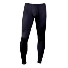 Thermal Underwear Bottoms for Mens Long Johns Base Layer Leggings Bulge Pouch Ribbed Compression Pants Black XL