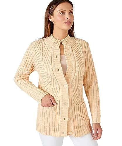 Thermolactyl Cardigan Women High Collar Thermolactyl Long Sleeves