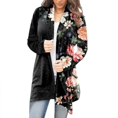 Thin Cardigan Women's Casual Print Long Sleeve Tops Loose Fashion Daily Jacket Cardigan Scarf Clips Women's Trendy Long Knitted Jacket, black, L Thin Cardigan Women's Casual Print Long Sleeve Tops Loose Fashion Daily Jacket Cardigan Scarf Clips Women's Trendy Long Knitted Jacket, black, L