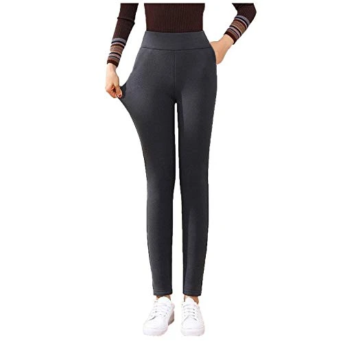 Thin Leggings Women's Windproof Cold Wool Trousers Leggings and Lasting Warmth Thick Women's Cashmere Trousers Women's Backpack, gray, L