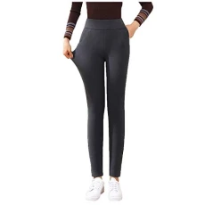 Thin Leggings Women's Windproof Cold Wool Trousers Leggings and Lasting Warmth Thick Women's Cashmere Trousers Women's Backpack, gray, L