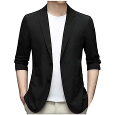 Thin Summer Blazer Men's - Mens Blazers Smart Casual Men's Casual Blazers One Button Lightweight Breathable Sport Coat Summer Suits Jacket Men's Blazers Men's Suit Jackets Lightweight Mens Suit Black