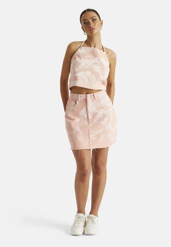 Tie Dye A-Line Denim Skirt 12