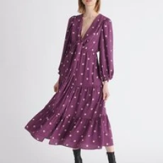 Tiered hem polka dot dress