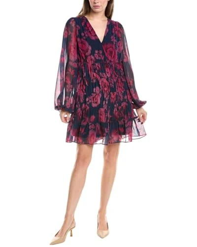 Tiered Mini Dress, Blue, 1
