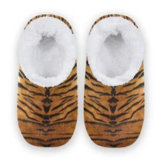 Tiger Animal Print House Fleece Slippers Comfy Bedroom Shoes Anti-Slip for Men UK 10-11 Tiger Animal Print House Fleece Slippers Comfy Bedroom Shoes Anti-Slip for Men UK 10-11